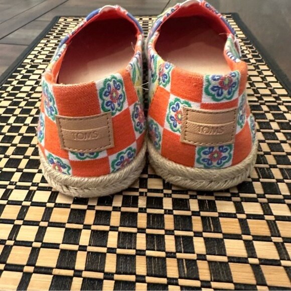 TOMS Alpargata Rope Espadrille Jacquard - Red Multi Mediterranean Tiles Size 9 - Picture 5 of 11